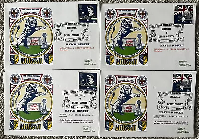 Millwall V Derby County 3rd September 1988 Dawn First Day Cover Set Of 4 • £9.95