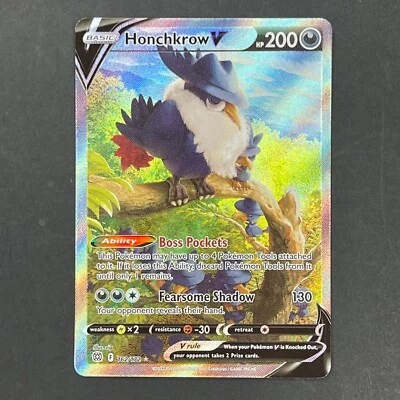 $13.95 • Buy Honchkrow V 162/172 Alt Art Ultra Rare Card Pokémon Brilliant Stars - NM