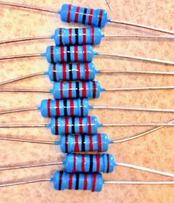 10 PCS 2Watt  Metal Film Resistors 2W Resistor 1% YOU CHOOSE VALUE  • $3.20