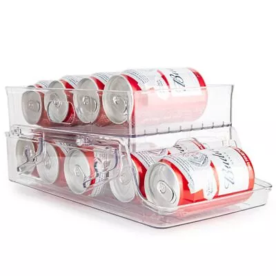 2-Tier Automatic Rolling Pop Can Organizer Storage Container Dispenser • $18.58