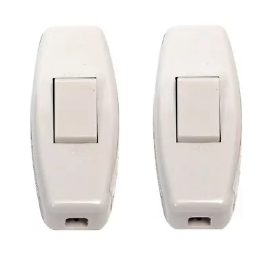 Light Switch 6 Amp Terminal Core In Line White Rocker Table Lamp Torpedo 6a X2 • £6.49