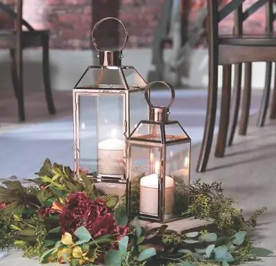 Set Of 2 Wedding Graduation Home Party Copper Lanterns Metal • $89.95