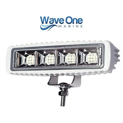 Wave One Marine | High Lumen | WHITE Spreader Boat Flood Deck Light | Stainless • $44.99