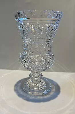 Waterford Irish Cut Glass Master Cutter Series 10” Large Footed Thistle Vase SEE • $350