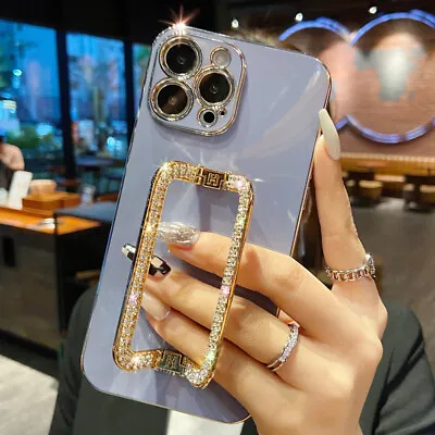 $16.99 • Buy Case For 14 Pro Max 13 12 11 XR XS Max 8 7 Cute Bling Shockproof Kickstand Cover