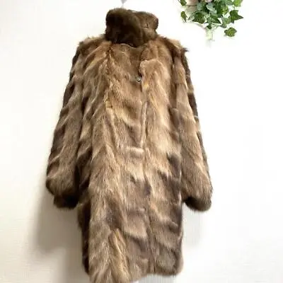 Authentic Russian Sable Fur Long Coat Reversible  Silk  Rare From Japan  Brown • £1155.03