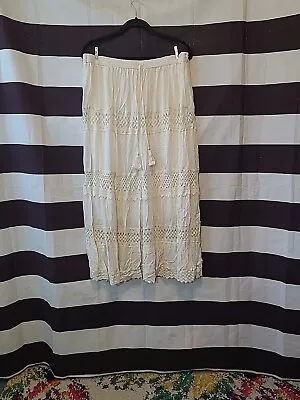 Magic A Line Skirt Beach Cream Ivory White Gauze Cottagecore Hippie Women's 3X  • $28