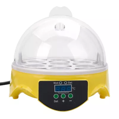 Mini Electric Poultry Incubator For 7 Eggs Yellow US Standard • $28.71