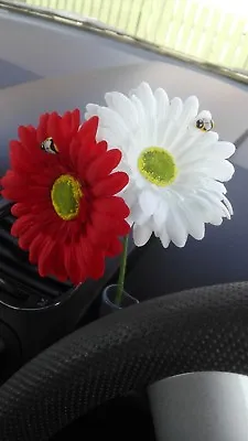 2 X Gerbera Daisy Dashboard Car Flower For VW Beetle Vase + Free Gift • £9.99