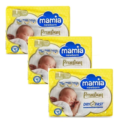 £10.99 • Buy UK Pack Of 3 Baby Newborn Nappies Size 1 2 5kg 3 X 24 72 Nappies Baby Newborn U