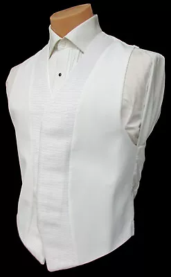 Men's White Jean Yves Mirage Fullback Tuxedo Vest Prom Wedding Groom Masonic • $5.40