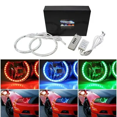 Wireless RGB 7-Color LED Angel Eyes Halo Rings Kit For 13-14 Ford Mustang • $41.39