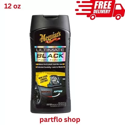 Meguiars Car Black Plastic Restorer Fluid 12 Oz Ultimate Trim Protect Restor USa • $12.99