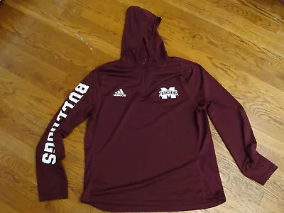 Mississippi State Bulldogs Womens Adidas Climalite  1/4 Zip Hoodie Stretch Top L • $18.95