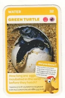 Woolworths Aussie Animals 2014. Green Turtle • $2.99