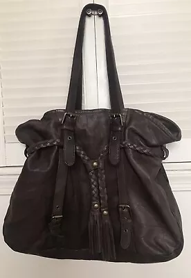Marzia Leather Shoulder Bag Brown Slouchy Soft Large Bag Made In Italy • $49.95
