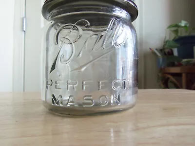 Vintage Perfect Ball Mason Light Smoke Color  1/2 Half Pint  Jar W/ Zinc Lid • $65