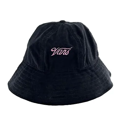 BNWOT Official Vans Size S/M Unisex Bucket Hat Brimmed Summer Black Pink Logo • £14.99