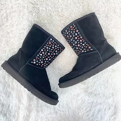 UGG Australia Classic Short Stud II Embellished Black Boots Size 8 • $34