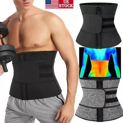 Mens Fat Burner Waist Trainer Weight Loss Sauna Sweat Neoprene Tummy Body Shaper • $13.79