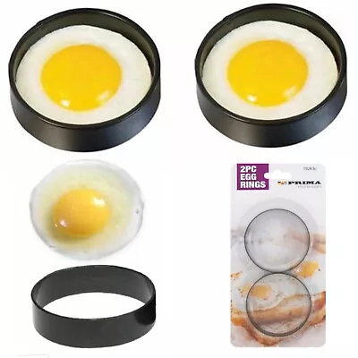 Non Stick METAL EGG FRYING RINGS Perfect Circle Round Fried/Poach Mould • £5.99