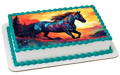 Horse Pony Animal Cake Topper Party Decoration Edible Birthday Celebration Gift • £5.49