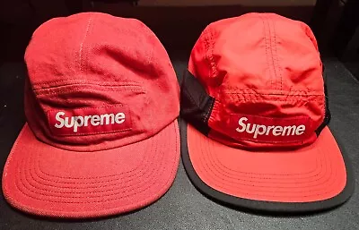 Supreme 5 Panel Camping & Canvas Cap Hat Red Pre Owned. Clean!!!! X2 • $100