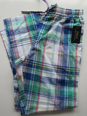 Polo Ralph Lauren Mens Pajamas Lounge Pants Sleepwear Pony All Over Plaid Nwt • $32.99