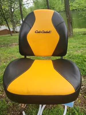 New OEM Cub Cadet Yellow Black Lawn Mower Seat 4 Bolt METAL BOTTOM  2 Piece • $197