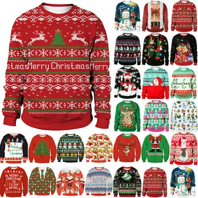 Mens Ladies Christmas Ugly Sweater Couple Jumper Xmas Party Pullover Sweatshirt • $30.58