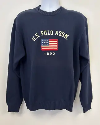 Vtg Men's U.S. Polo Assn. Navy Blue PO Sweater Embroidered Sz XL  Chest 46 NWT • $29.74