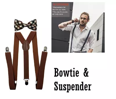 Vintage Suspender  & Bow Tie Style For Men & Women Suspender & Bow Tie Combo Set • $10.98