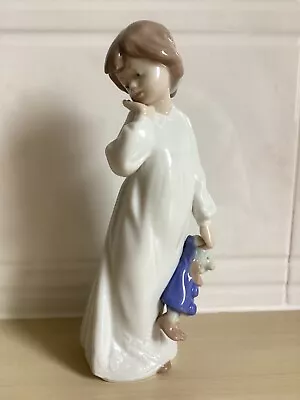 Lladro NAO Figurine 1108 “my Rag Doll” - Girl Holding Clown • £20