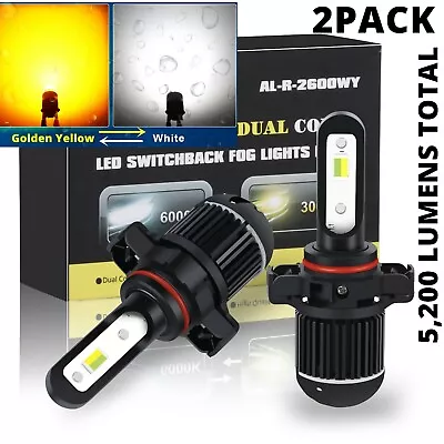 2-Color LED Fog Light Bulbs For Jeep Dodge Chevy 2504White ⇄ Yellow Switchback  • $29.98