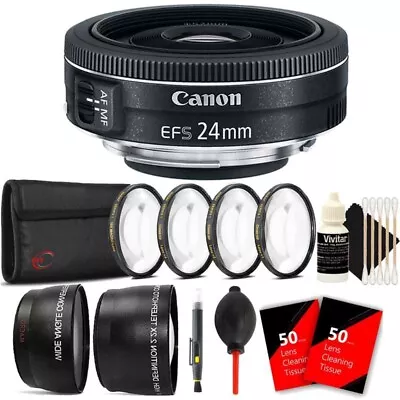 Canon EF-S 24mm F/2.8 STM Lens With Accessory Bundle For Canon 80D 77D And 70D • $175.99