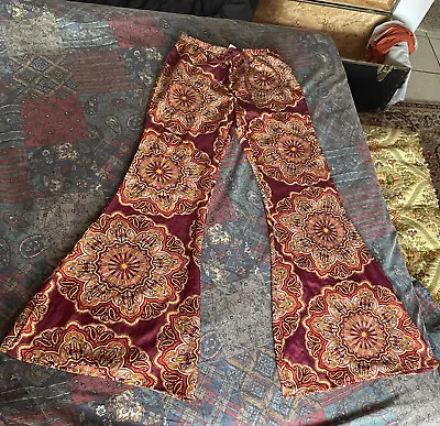 S Band Of Gypsies Flare Bell Bottoms Flate Pants Patten Festival Boho High Waist • $22.50