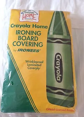 VTG Ironees Ironing Board Cover & Foam Pad Crayola Green Crayon Fits 54  USA NOS • $15