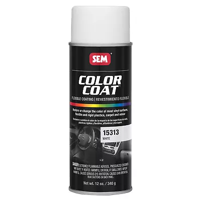 SEM Color Coat White Flexible Vinyl Spray Auto Paint 12 Oz. SEM 15313 • $18.99