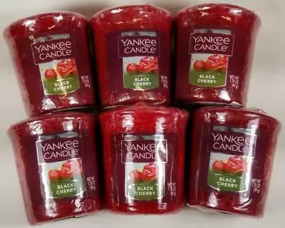 Yankee Candle Votives: BLACK CHERRY Wax Melts Lot Of 6 Red Wax New Fruit • $16.97