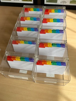 £10 • Buy 10 Osco Index Boxes - Acrylic 127x152mm With Inserts And Cards