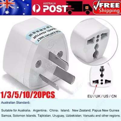 20PCS US UK EU Universal To AU Australia AC Power Adapter Plug Travel Converter • $6.98