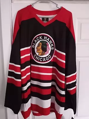 Vintage Bobby Hull Chicago Blackhawks NHL Striped CCM Jersey Size Men’s XL • $159.97