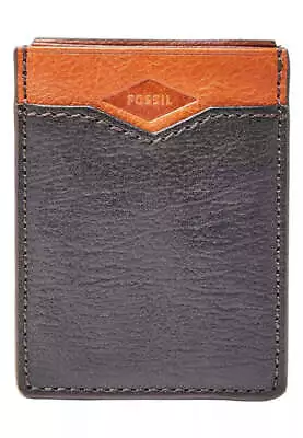 Fossil Money Clip Easton RFID Front Pocket Wallet Black  Brown • $31.50