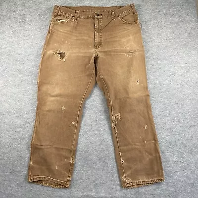 Vintage Dickies Carpenter Work Pants Brown Beige Size 40x31 Workwear Paint • $25.88
