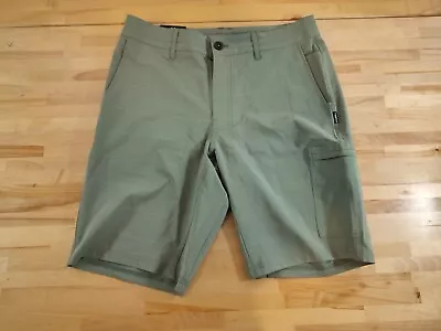 O'Neill Men's Hybrid Quick Drying Drawstring Crossover Shorts Green Size 32 • $20.29