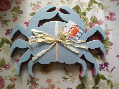 Laura Ashley 4 Felt Placemats Table Crabs Autumn Bnwt Xmas B & B Beach Fishing • £24.99