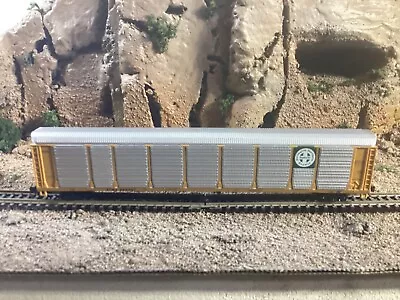 N Scale Con-Cor Tri Level Autorack BNSF BURLINGTON NORTHERN Mtl Cplrs NIB • $19.95