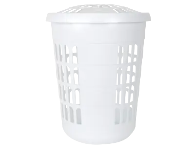 60L Plastic Large Round Laundry Basket Bin Linen Washing Storage Hamper With Lid • £16.19