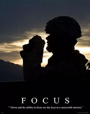 US Military Motivational Poster Art Marines Army Sniper Soldier Academy Focus • $9.95