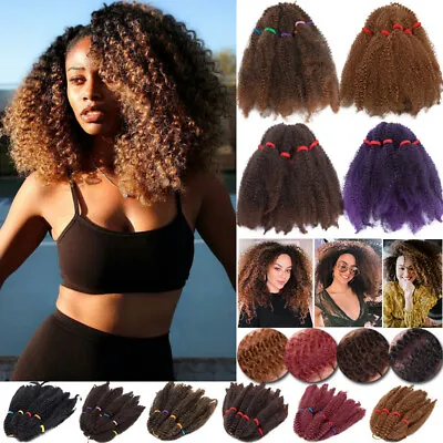 Afro Kinky Wavy Bulk Twist Crochet Braids Marley Braid Hair Extensions As Human • $20.30